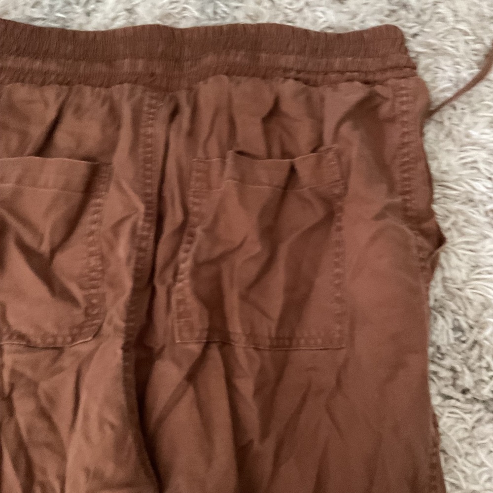 Rust Brown Drawstring Jogger Pants with Pockets Womens Small - Picture 7 of 10